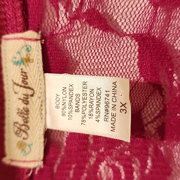 NWOT Belle Du Jour 3x pink floral sheer cardigan - Picture 3 of 4